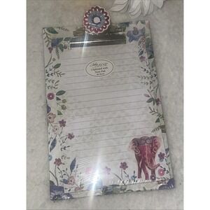Lady Jayne Ltd Pink Mini Clipboard & Note Pad Sets 75 Sheets Elephant